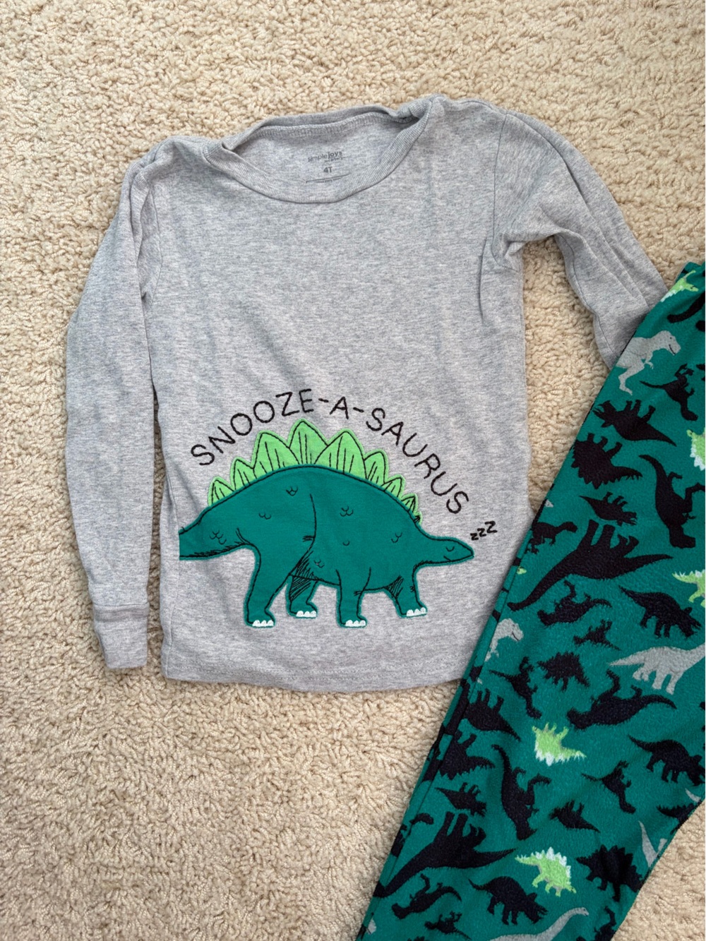 Simple Joys Dinosaur Pajama Set